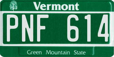 VT license plate PNF614