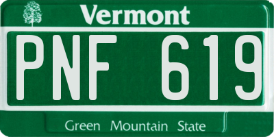 VT license plate PNF619