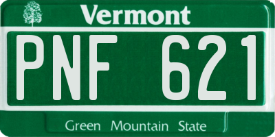 VT license plate PNF621