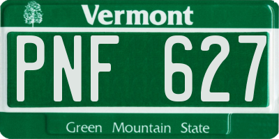 VT license plate PNF627