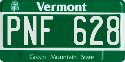 VT license plate PNF628