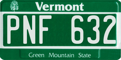 VT license plate PNF632