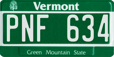 VT license plate PNF634