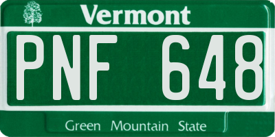 VT license plate PNF648