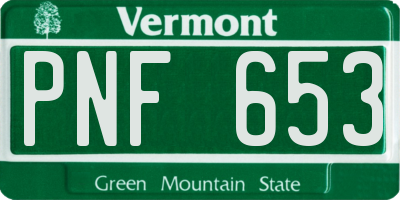 VT license plate PNF653