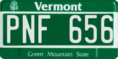 VT license plate PNF656