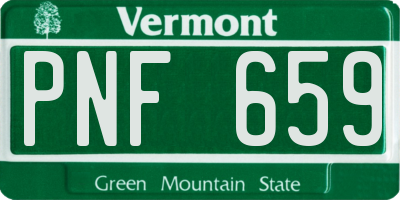 VT license plate PNF659