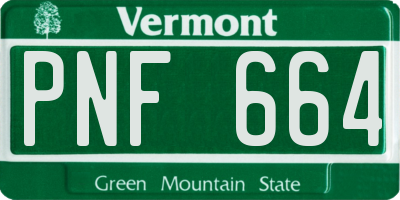 VT license plate PNF664