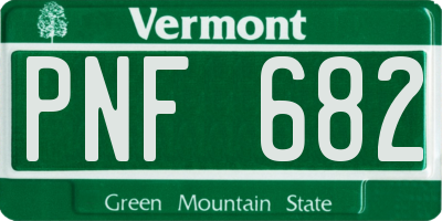 VT license plate PNF682