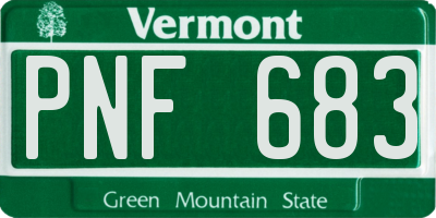 VT license plate PNF683