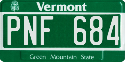 VT license plate PNF684