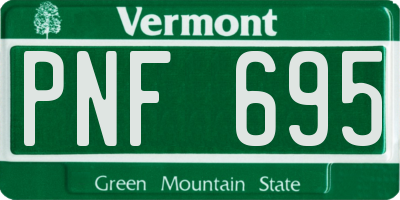 VT license plate PNF695