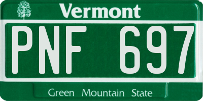 VT license plate PNF697