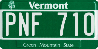 VT license plate PNF710