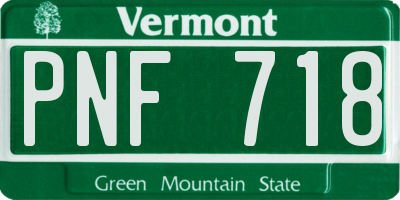 VT license plate PNF718