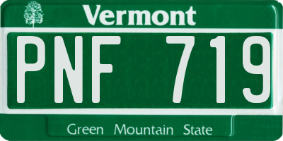 VT license plate PNF719