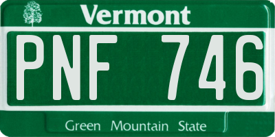 VT license plate PNF746