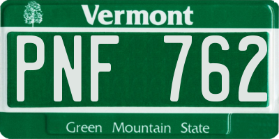 VT license plate PNF762