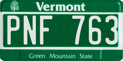 VT license plate PNF763