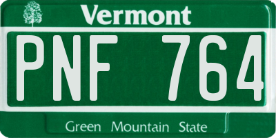 VT license plate PNF764