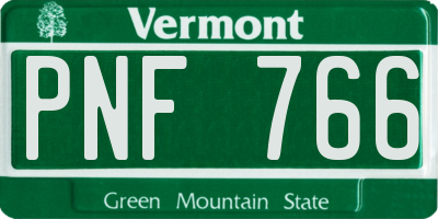 VT license plate PNF766