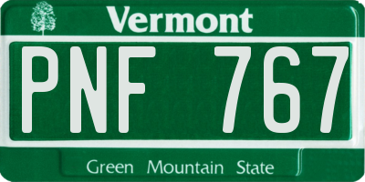 VT license plate PNF767