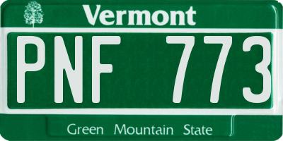 VT license plate PNF773