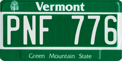 VT license plate PNF776