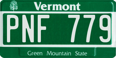 VT license plate PNF779