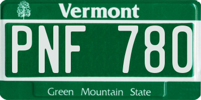 VT license plate PNF780