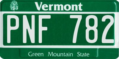VT license plate PNF782