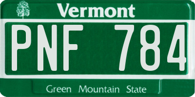 VT license plate PNF784