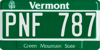 VT license plate PNF787
