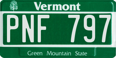 VT license plate PNF797