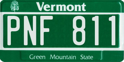 VT license plate PNF811