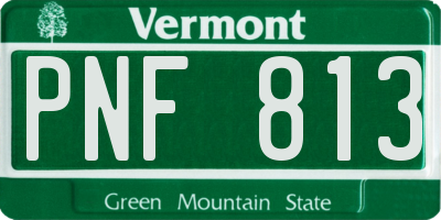 VT license plate PNF813