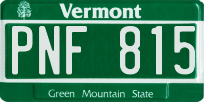 VT license plate PNF815