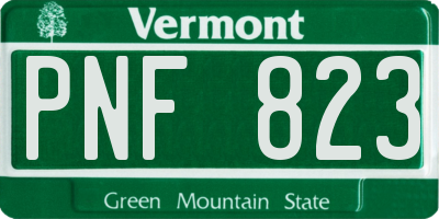 VT license plate PNF823