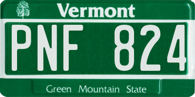 VT license plate PNF824