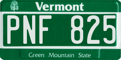 VT license plate PNF825