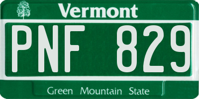 VT license plate PNF829