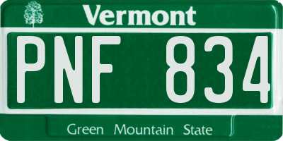 VT license plate PNF834