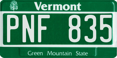 VT license plate PNF835