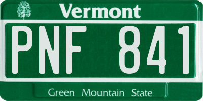 VT license plate PNF841