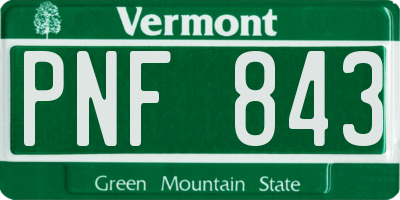 VT license plate PNF843