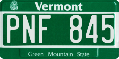 VT license plate PNF845