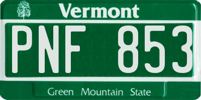 VT license plate PNF853