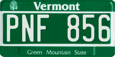 VT license plate PNF856