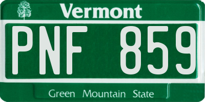 VT license plate PNF859
