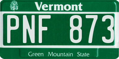 VT license plate PNF873